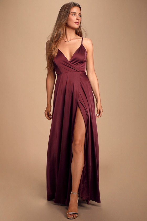 burgundy dress casual
